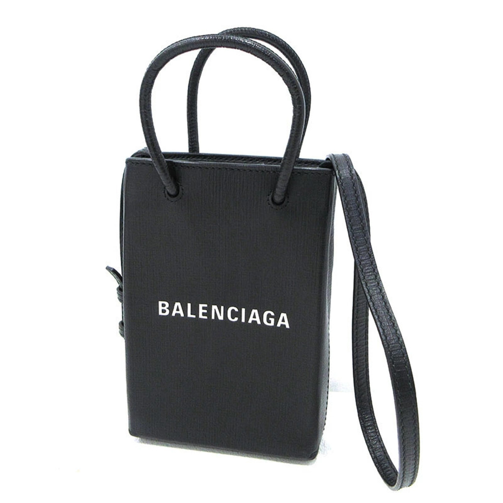 Balenciaga Shopping Phone Shoulder Bag Black